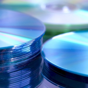 blue CD, DVD, Blue Ray stack